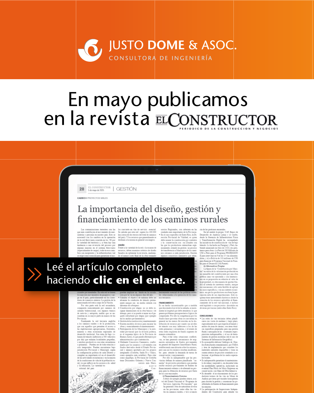 La importancia del diseño, la gestión y el financiamiento de los caminos rurales